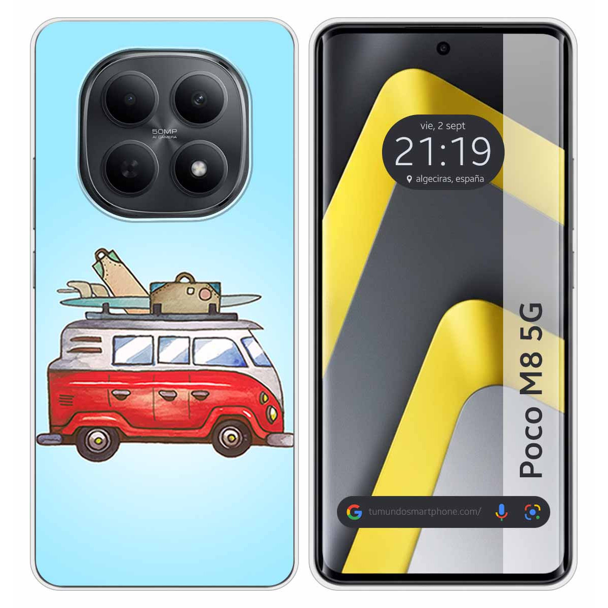 Funda Silicona para Xiaomi Poco M8 5G diseño Furgoneta Dibujos