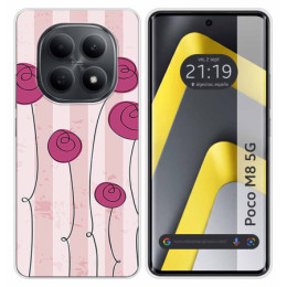 Funda Silicona para Xiaomi Poco M8 5G diseño Flores Vintage Dibujos