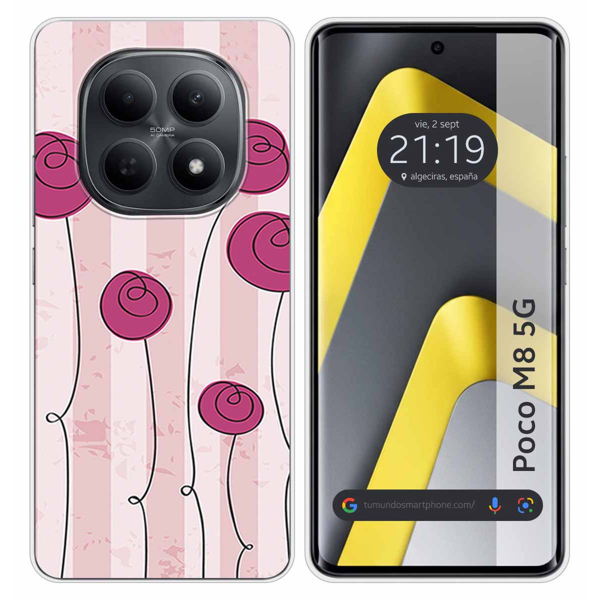 Funda Silicona para Xiaomi Poco M8 5G diseño Flores Vintage Dibujos