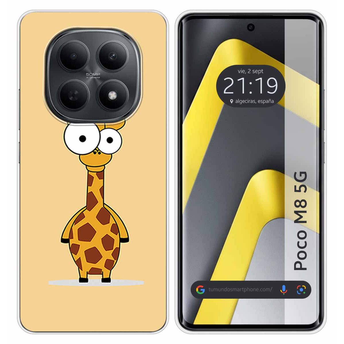 Funda Silicona para Xiaomi Poco M8 5G diseño Jirafa Dibujos
