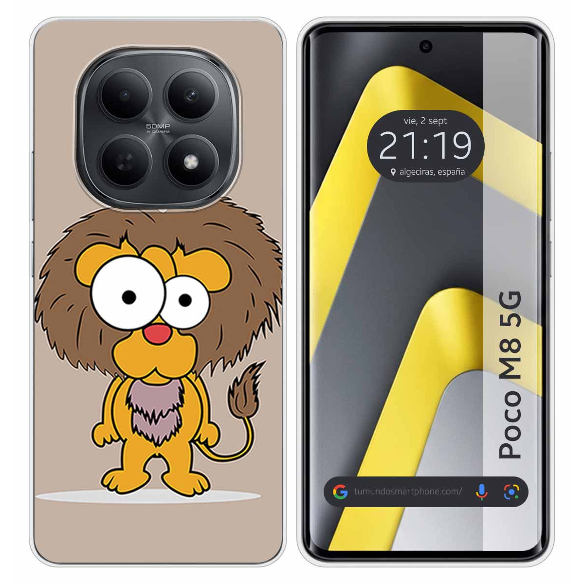 Funda Silicona para Xiaomi Poco M8 5G diseño Leon Dibujos