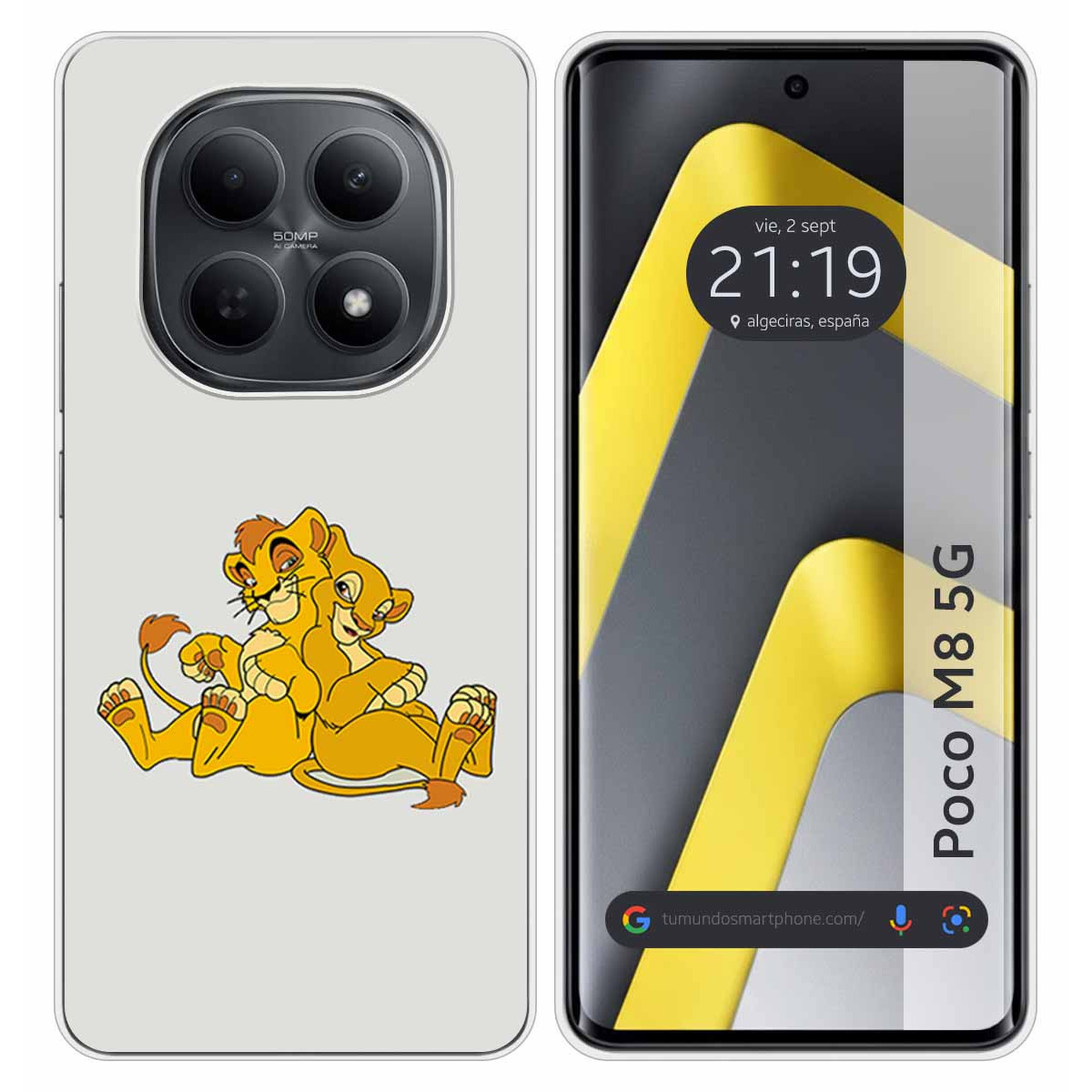 Funda Silicona para Xiaomi Poco M8 5G diseño Leones Dibujos