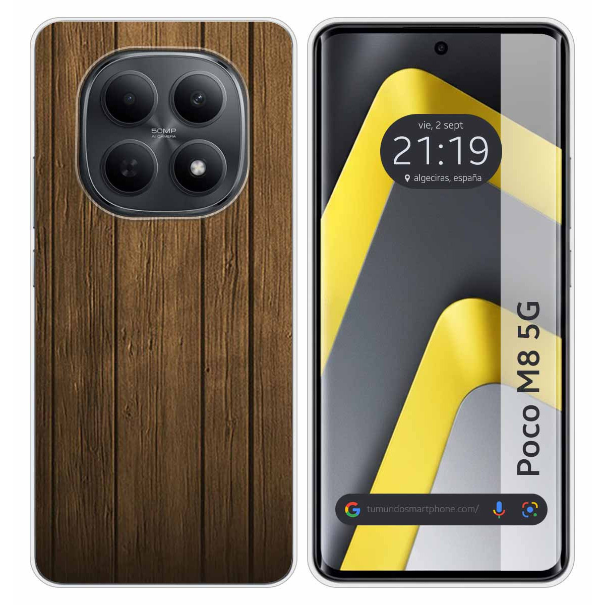 Funda Silicona para Xiaomi Poco M8 5G diseño Madera Dibujos