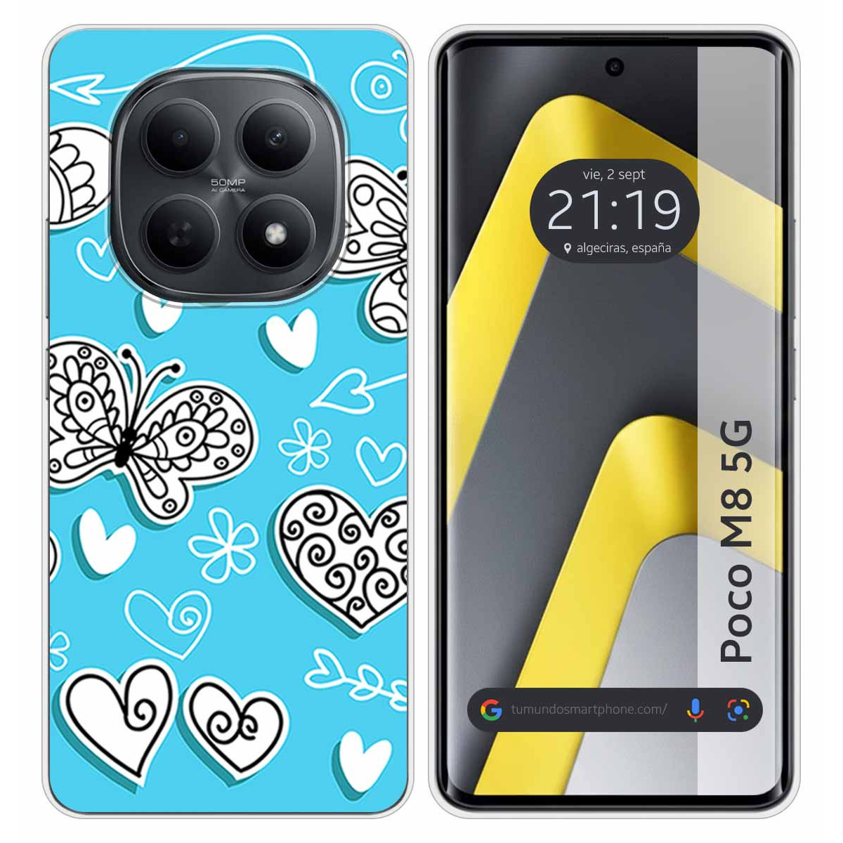 Funda Silicona para Xiaomi Poco M8 5G diseño Mariposas Dibujos