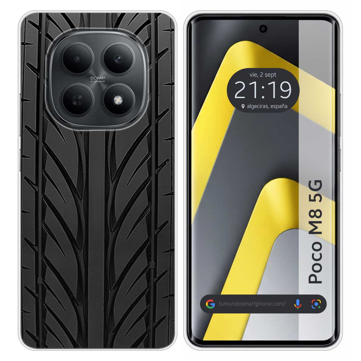 Funda Silicona para Xiaomi Poco M8 5G diseño Neumatico Dibujos