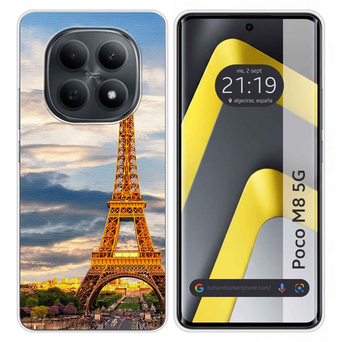 Funda Silicona para Xiaomi Poco M8 5G diseño Paris Dibujos