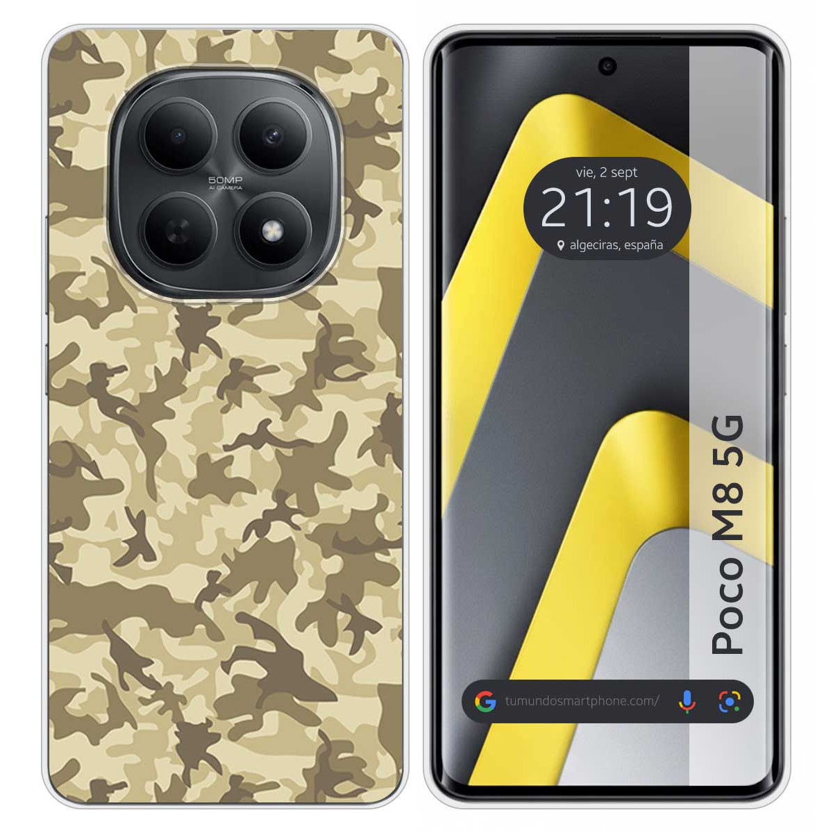 Funda Silicona para Xiaomi Poco M8 5G diseño Sand Camuflaje Dibujos