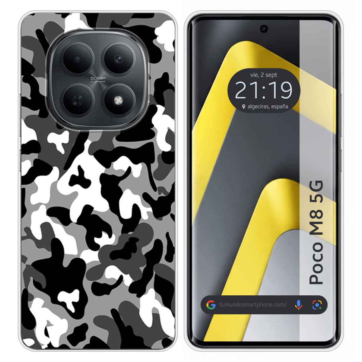 Funda Silicona para Xiaomi Poco M8 5G diseño Snow Camuflaje Dibujos