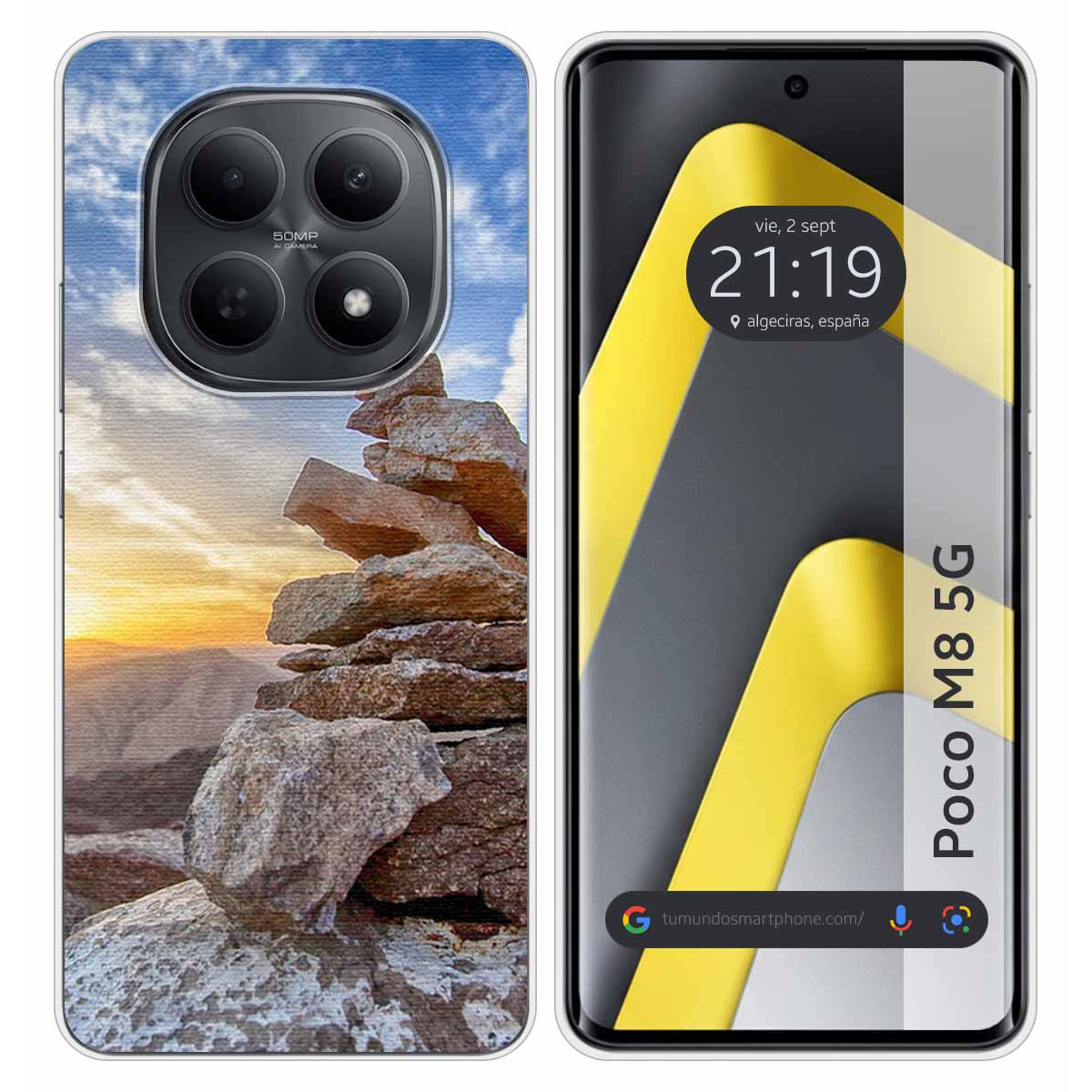 Funda Silicona para Xiaomi Poco M8 5G diseño Sunset Dibujos