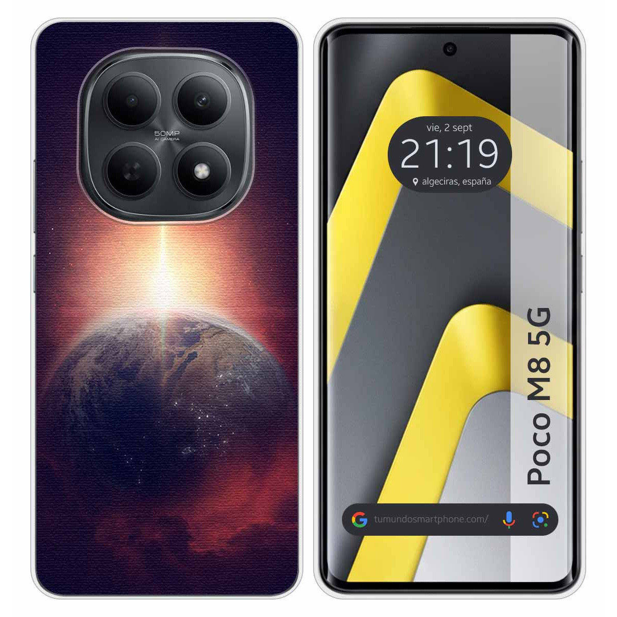 Funda Silicona para Xiaomi Poco M8 5G diseño Tierra Dibujos