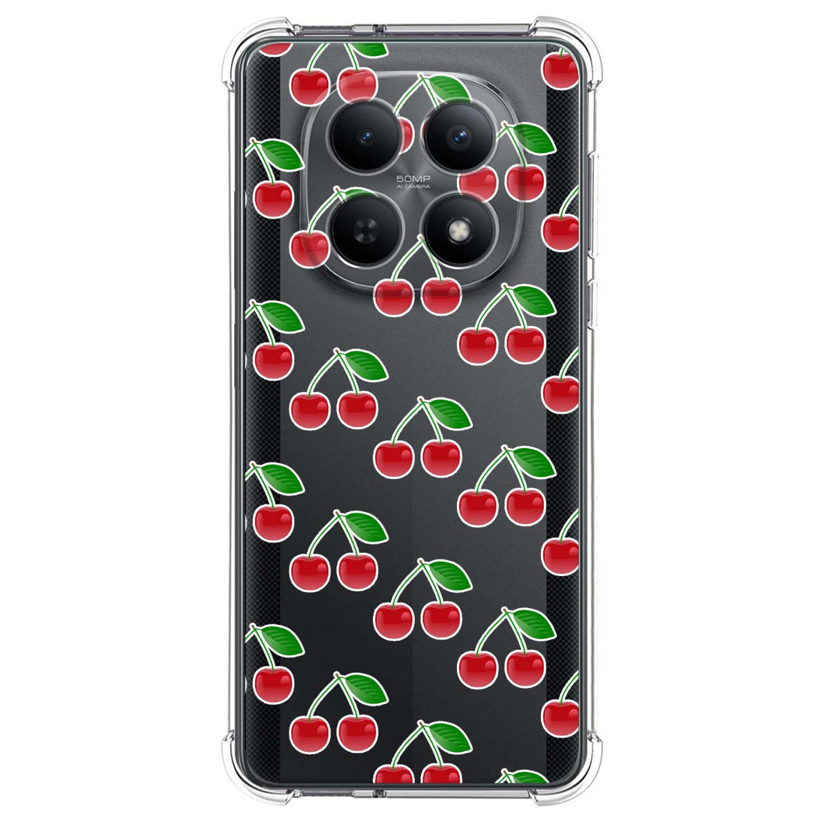 Funda Silicona Antigolpes para Xiaomi Poco M8 5G diseño Cerezas Dibujos