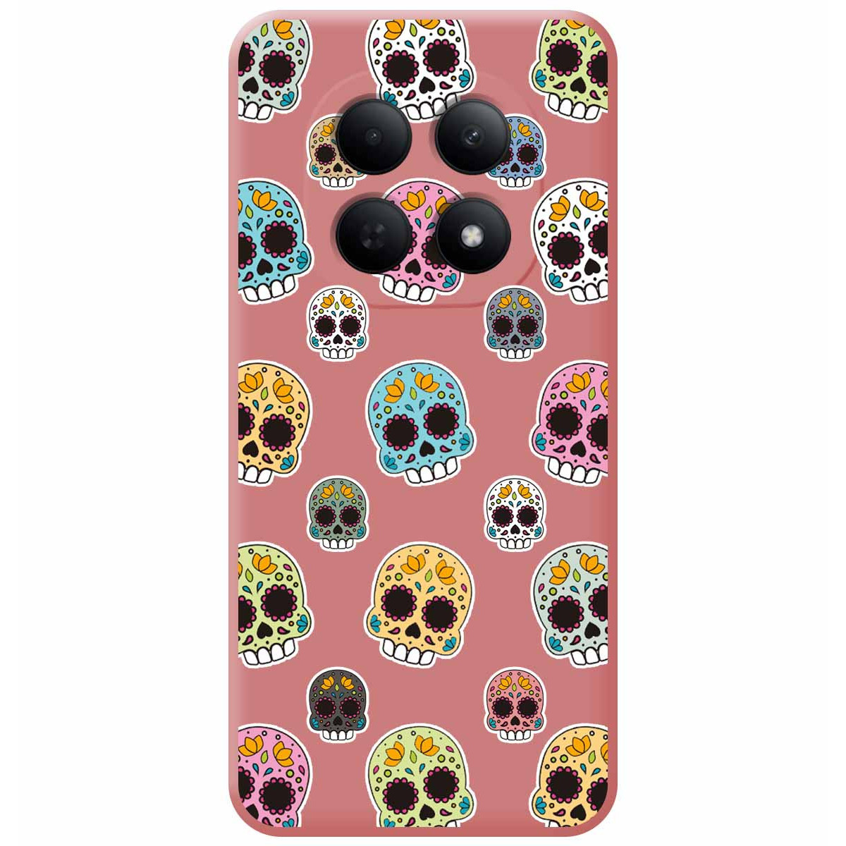 Funda Silicona Líquida Rosa para Xiaomi Poco M8 5G diseño Catrina Dibujos