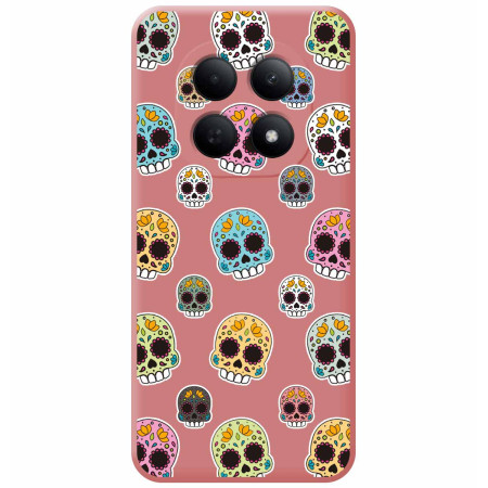 Funda Silicona Líquida Rosa para Xiaomi Poco M8 5G diseño Catrina Dibujos