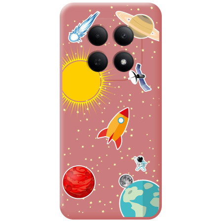 Funda Silicona Líquida Rosa para Xiaomi Poco M8 5G diseño Espacio Dibujos