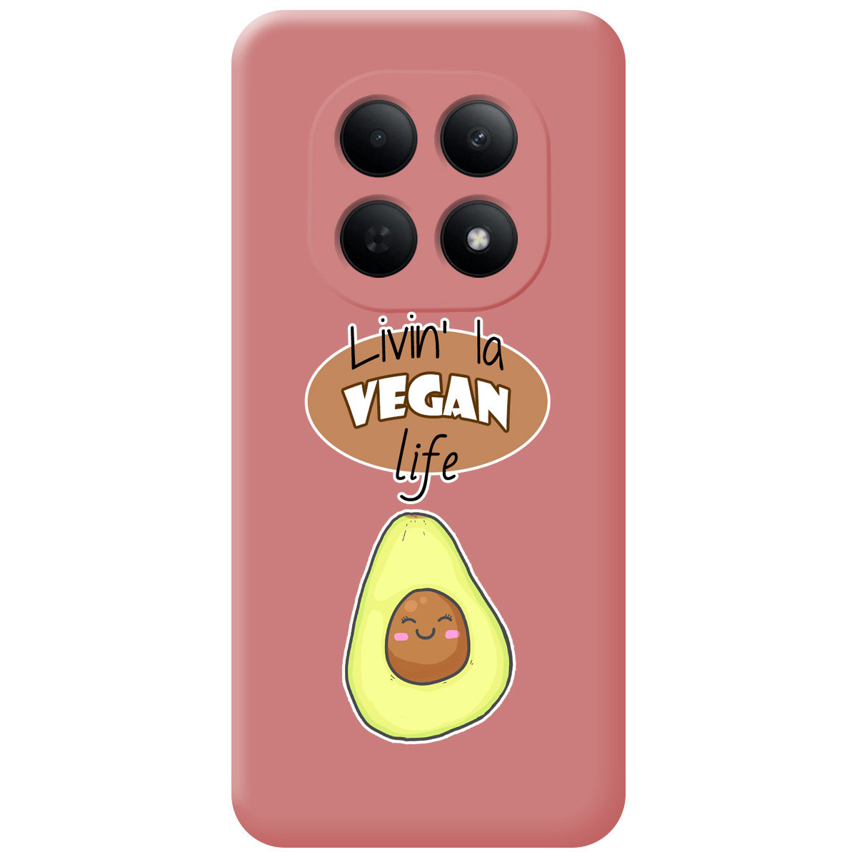 Funda Silicona Líquida Rosa para Xiaomi Poco M8 5G diseño Vegan Life Dibujos