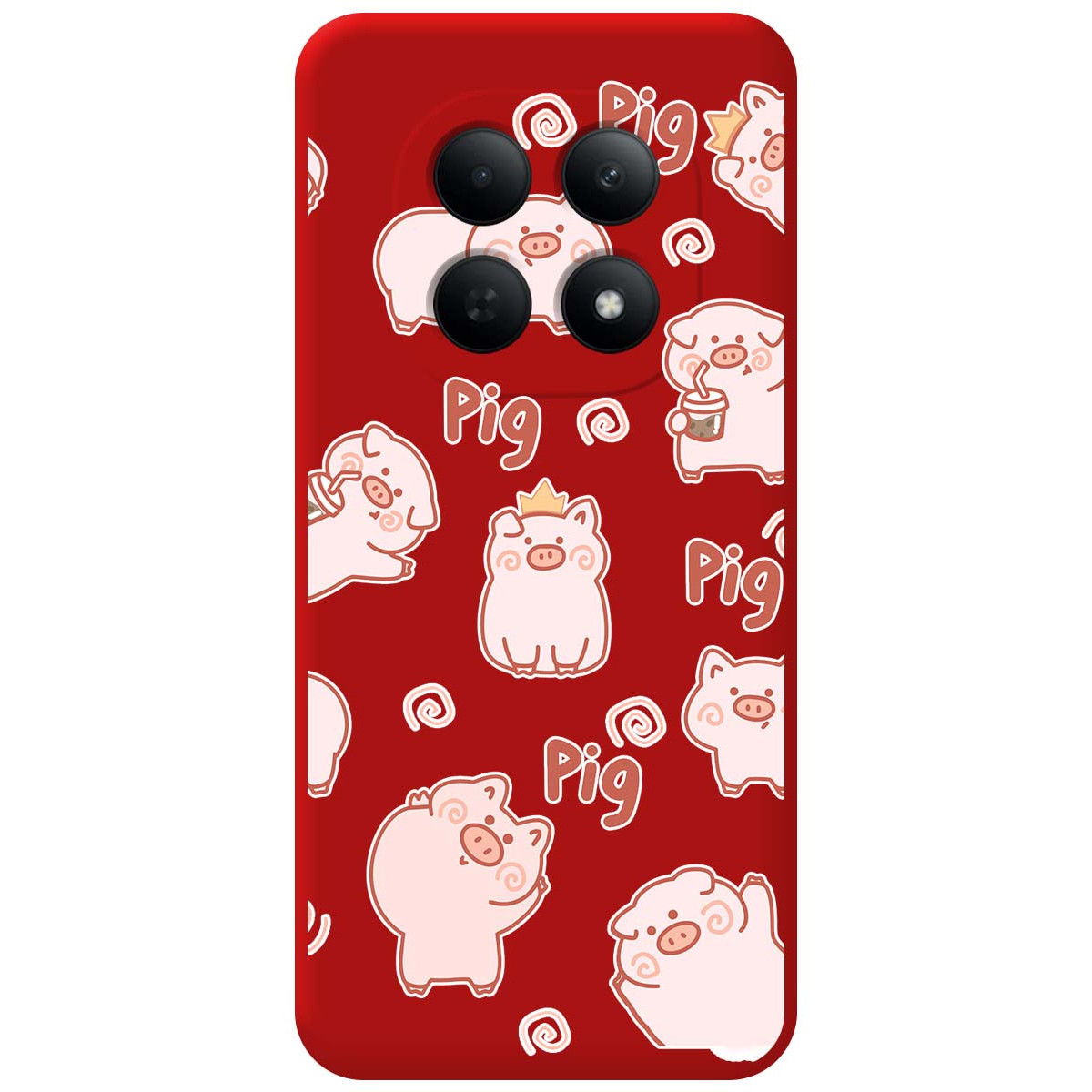 Funda Silicona Líquida Roja para Xiaomi Poco M8 5G diseño Cerdos Dibujos