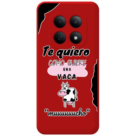 Funda Silicona Líquida Roja para Xiaomi Poco M8 5G diseño Vaca Dibujos