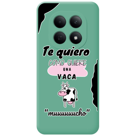 Funda Silicona Líquida Verde para Xiaomi Poco M8 5G diseño Vaca Dibujos