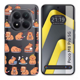 Funda Silicona Transparente para Xiaomi Poco M8 Pro 5G diseño Capibara 01 Dibujos