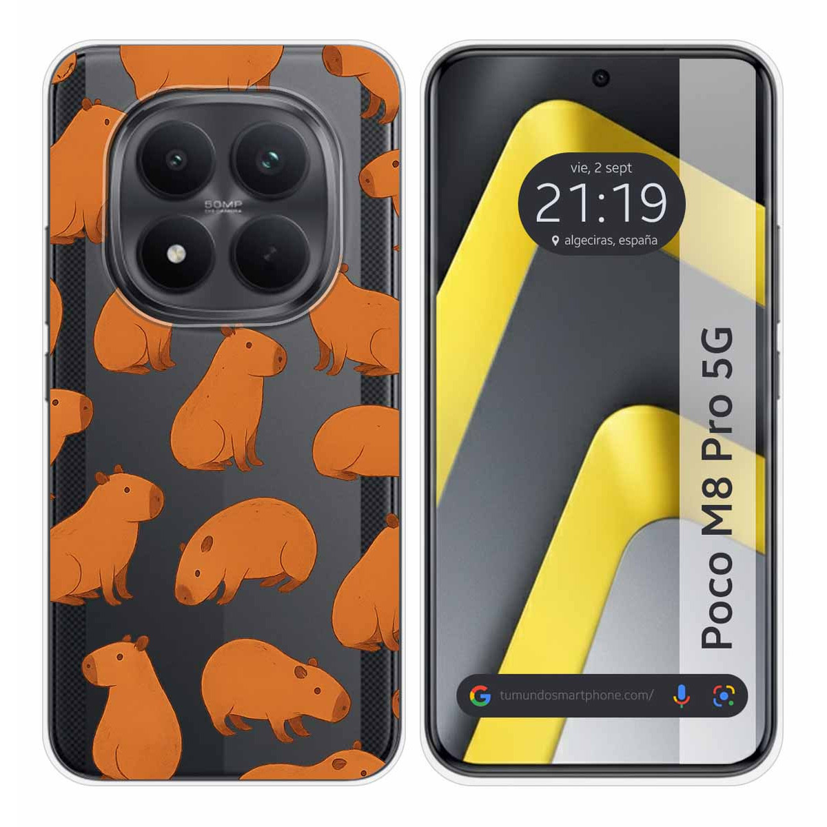 Funda Silicona Transparente para Xiaomi Poco M8 Pro 5G diseño Capibara 02 Dibujos