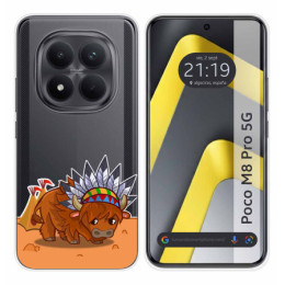 Funda Silicona Transparente para Xiaomi Poco M8 Pro 5G diseño Bufalo Dibujos