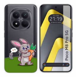 Funda Silicona Transparente para Xiaomi Poco M8 Pro 5G diseño Conejo Dibujos