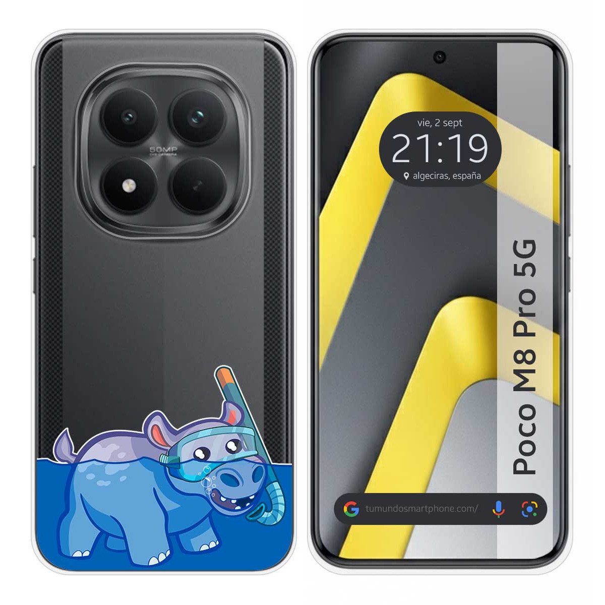 Funda Silicona Transparente para Xiaomi Poco M8 Pro 5G diseño Hipo Dibujos