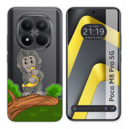 Funda Silicona Transparente para Xiaomi Poco M8 Pro 5G diseño Mono Dibujos