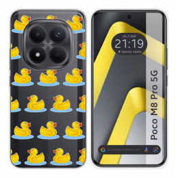 Funda Silicona Transparente para Xiaomi Poco M8 Pro 5G diseño Pato Dibujos