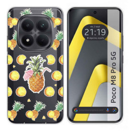 Funda Silicona Transparente para Xiaomi Poco M8 Pro 5G diseño Piña Dibujos