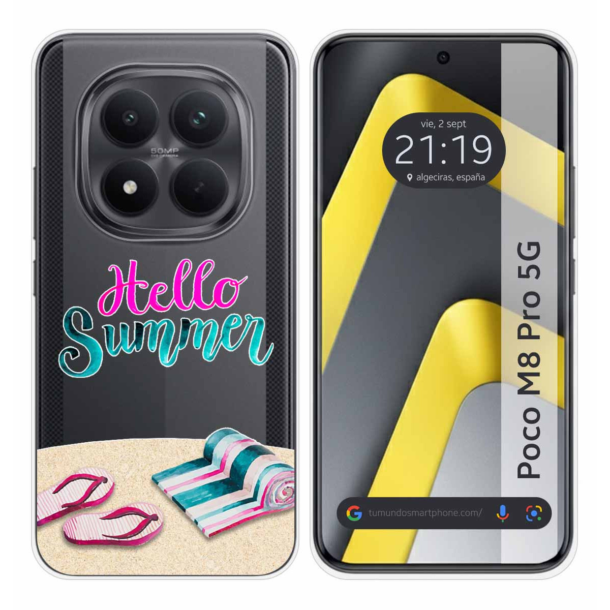 Funda Silicona Transparente para Xiaomi Poco M8 Pro 5G diseño Summer Dibujos