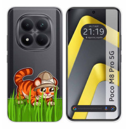 Funda Silicona Transparente para Xiaomi Poco M8 Pro 5G diseño Tigre Dibujos