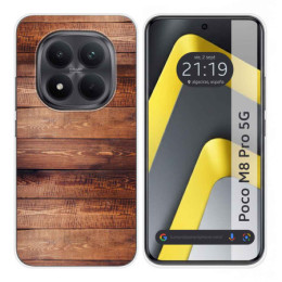 Funda Silicona para Xiaomi Poco M8 Pro 5G diseño Madera 02 Dibujos