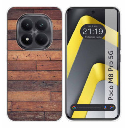 Funda Silicona para Xiaomi Poco M8 Pro 5G diseño Madera 03 Dibujos