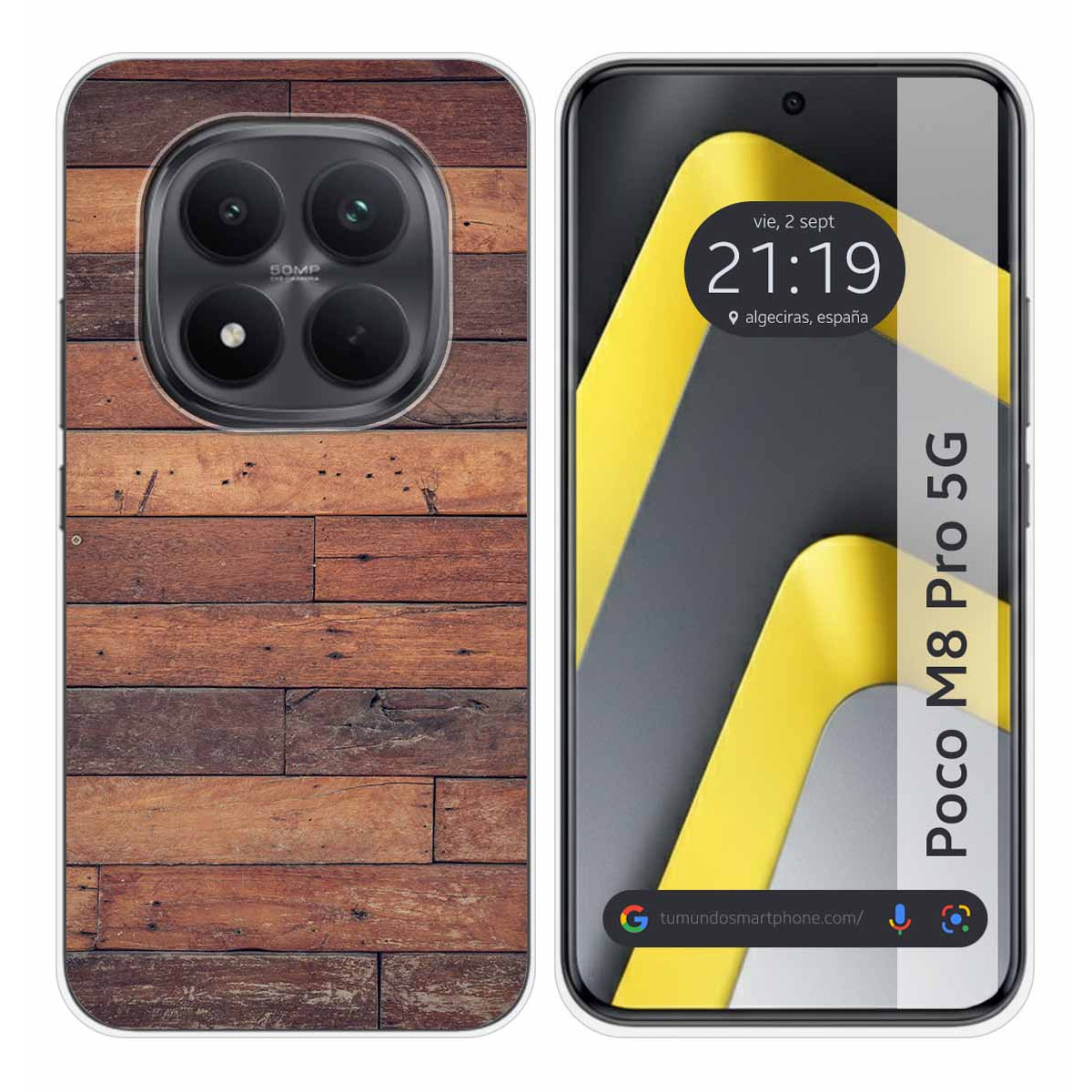 Funda Silicona para Xiaomi Poco M8 Pro 5G diseño Madera 03 Dibujos