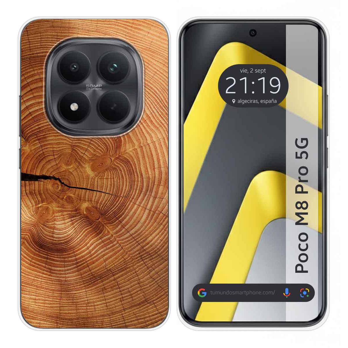 Funda Silicona para Xiaomi Poco M8 Pro 5G diseño Madera 04 Dibujos