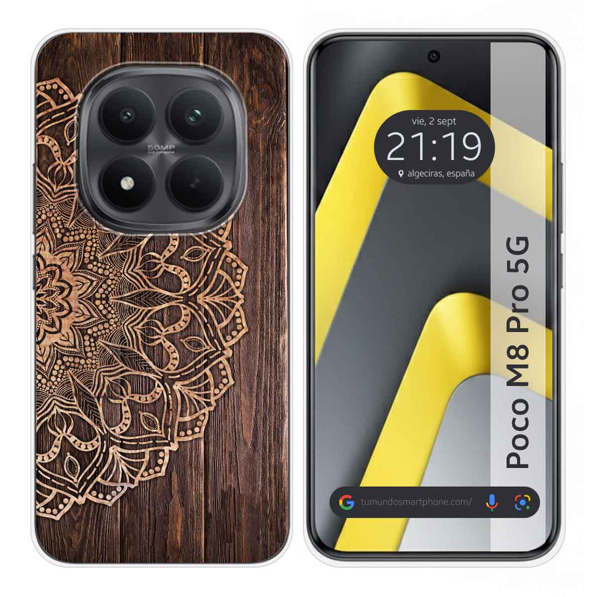 Funda Silicona para Xiaomi Poco M8 Pro 5G diseño Madera 06 Dibujos
