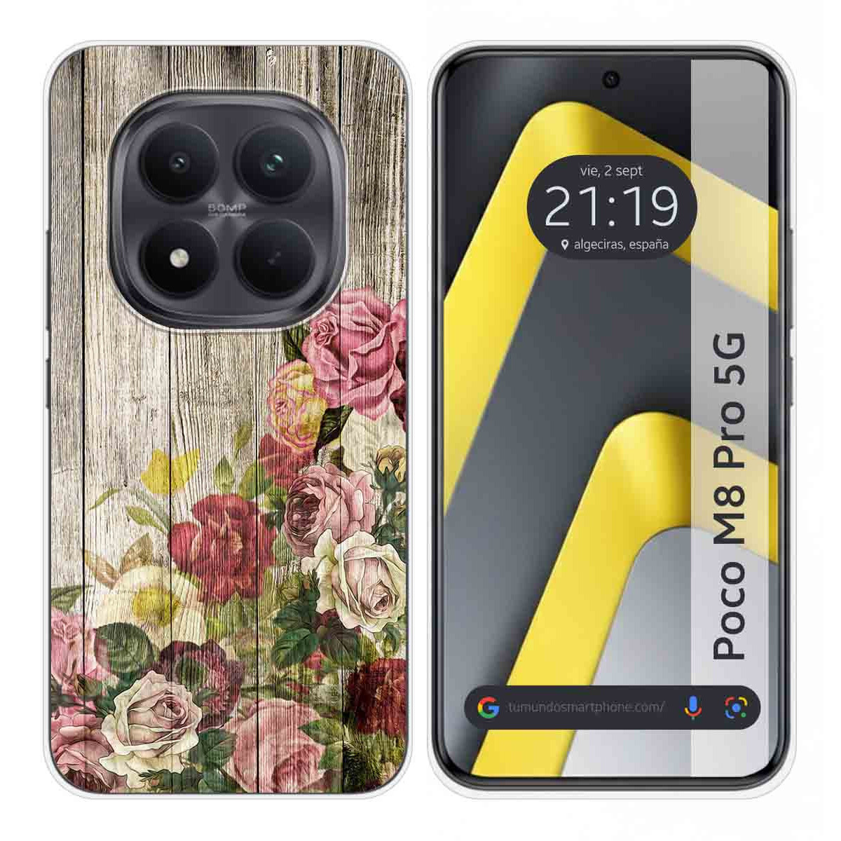 Funda Silicona para Xiaomi Poco M8 Pro 5G diseño Madera 08 Dibujos