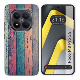 Funda Silicona para Xiaomi Poco M8 Pro 5G diseño Madera 10 Dibujos