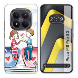 Funda Silicona para Xiaomi Poco M8 Pro 5G diseño Café Dibujos