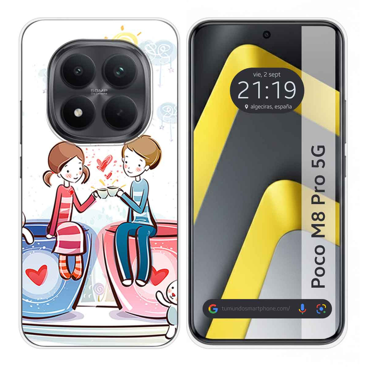Funda Silicona para Xiaomi Poco M8 Pro 5G diseño Café Dibujos
