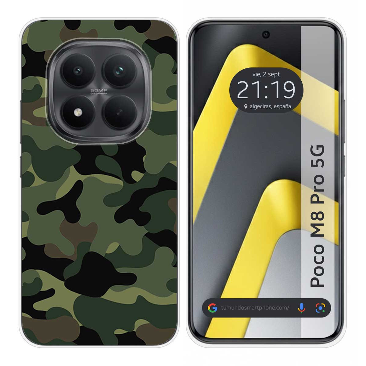 Funda Silicona para Xiaomi Poco M8 Pro 5G diseño Camuflaje Dibujos