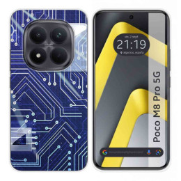Funda Silicona para Xiaomi Poco M8 Pro 5G diseño Circuito Dibujos