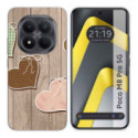 Funda Silicona para Xiaomi Poco M8 Pro 5G diseño Corazones Madera Dibujos