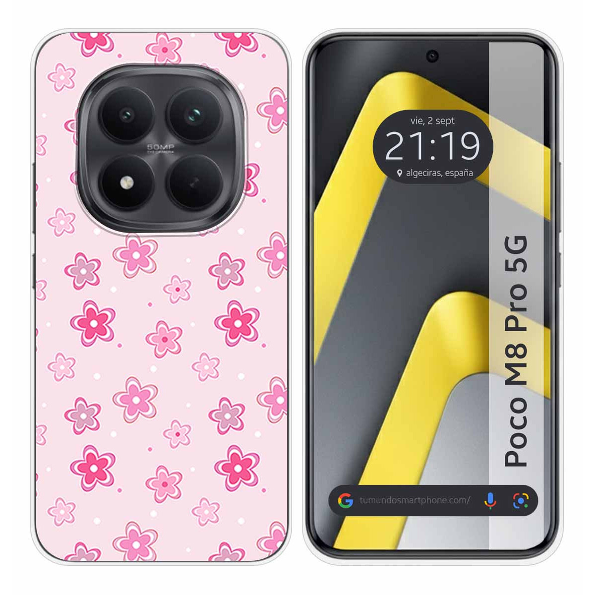 Funda Silicona para Xiaomi Poco M8 Pro 5G diseño Flores Dibujos