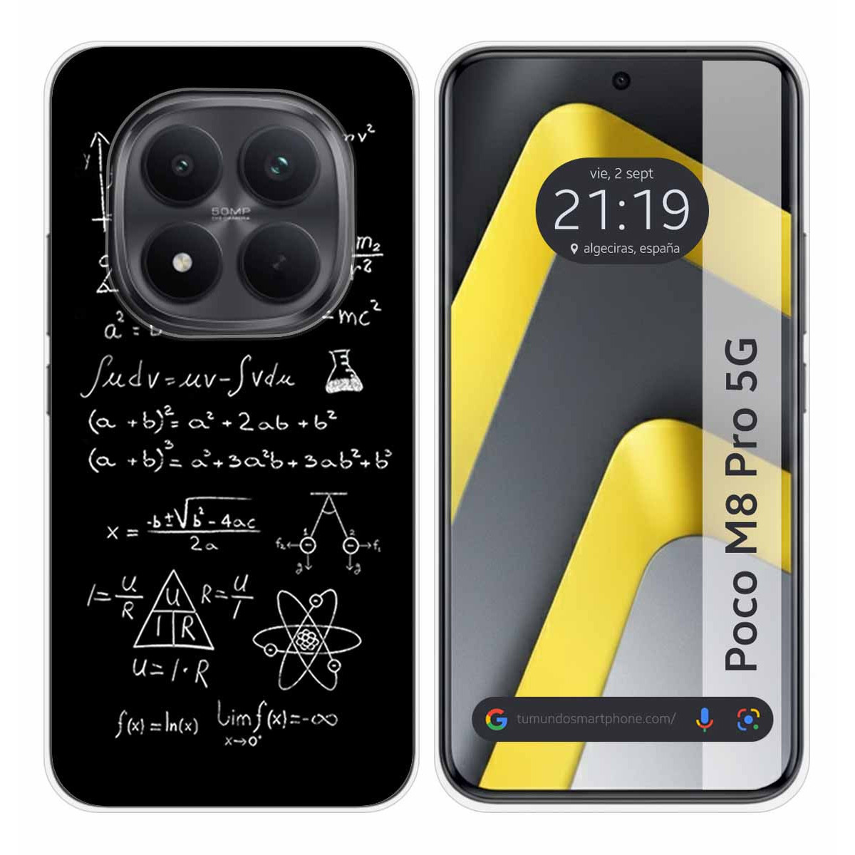 Funda Silicona para Xiaomi Poco M8 Pro 5G diseño Formulas Dibujos
