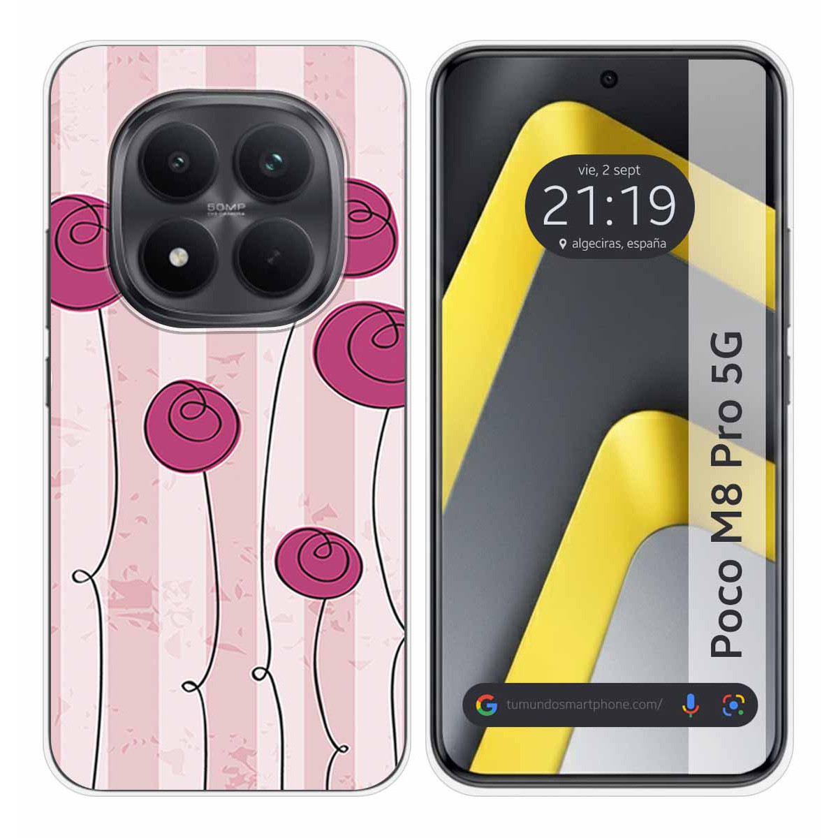 Funda Silicona para Xiaomi Poco M8 Pro 5G diseño Flores Vintage Dibujos