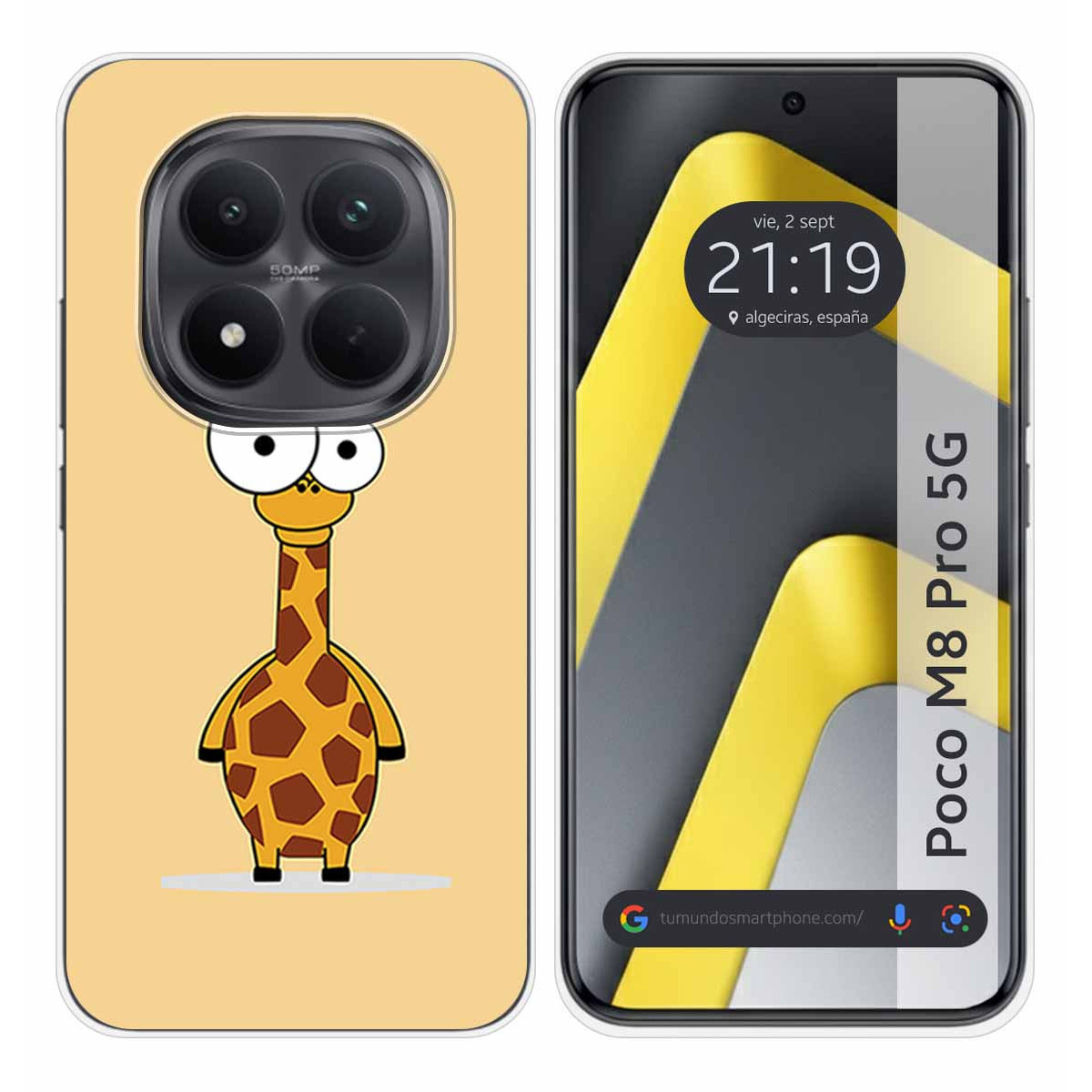 Funda Silicona para Xiaomi Poco M8 Pro 5G diseño Jirafa Dibujos