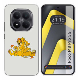 Funda Silicona para Xiaomi Poco M8 Pro 5G diseño Leones Dibujos