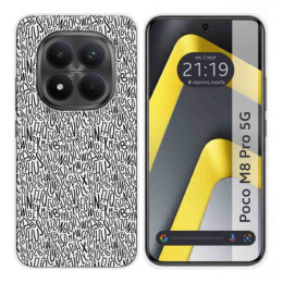 Funda Silicona para Xiaomi Poco M8 Pro 5G diseño Letras Dibujos